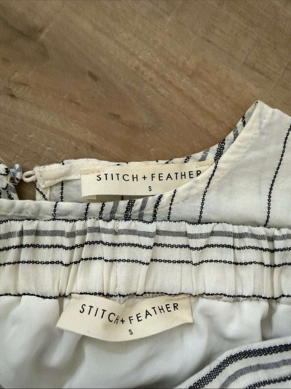Striped Cream Matching Set - Picture 2 of 3